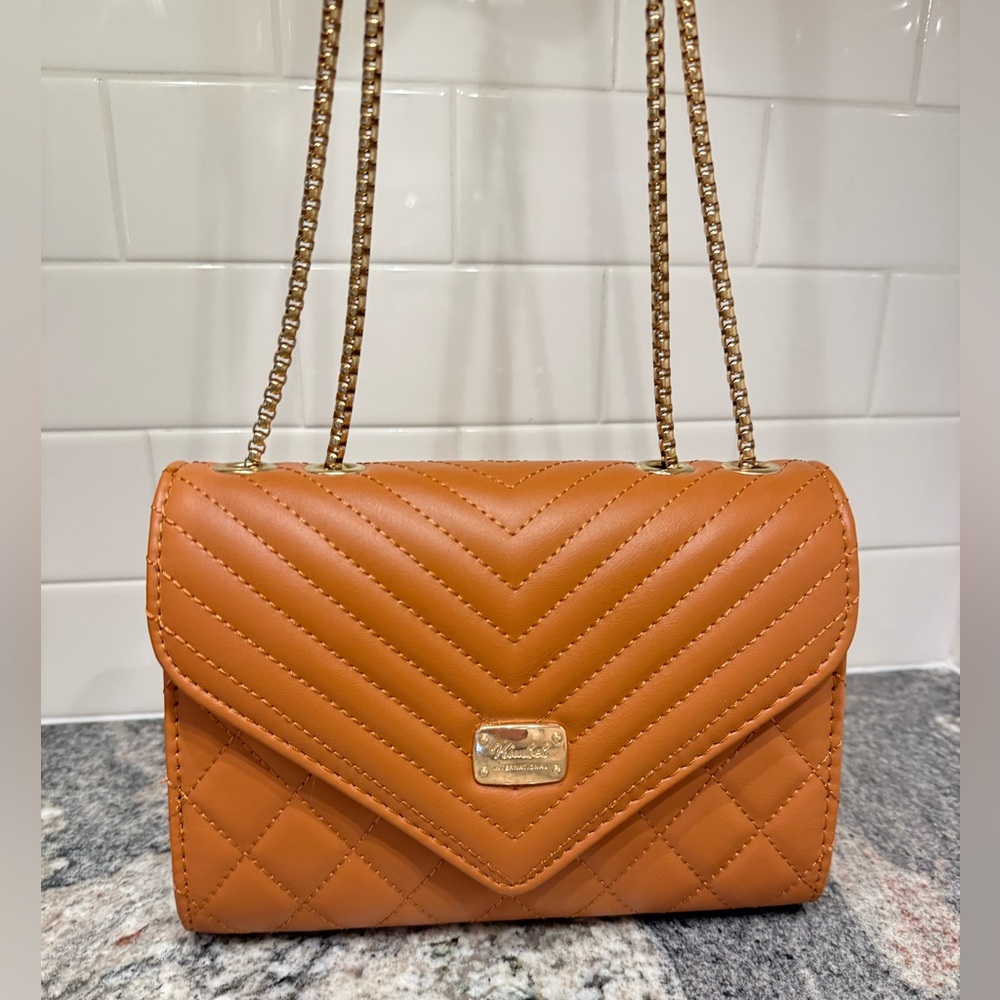 NWOT Tan Quilted Shoulder Bag